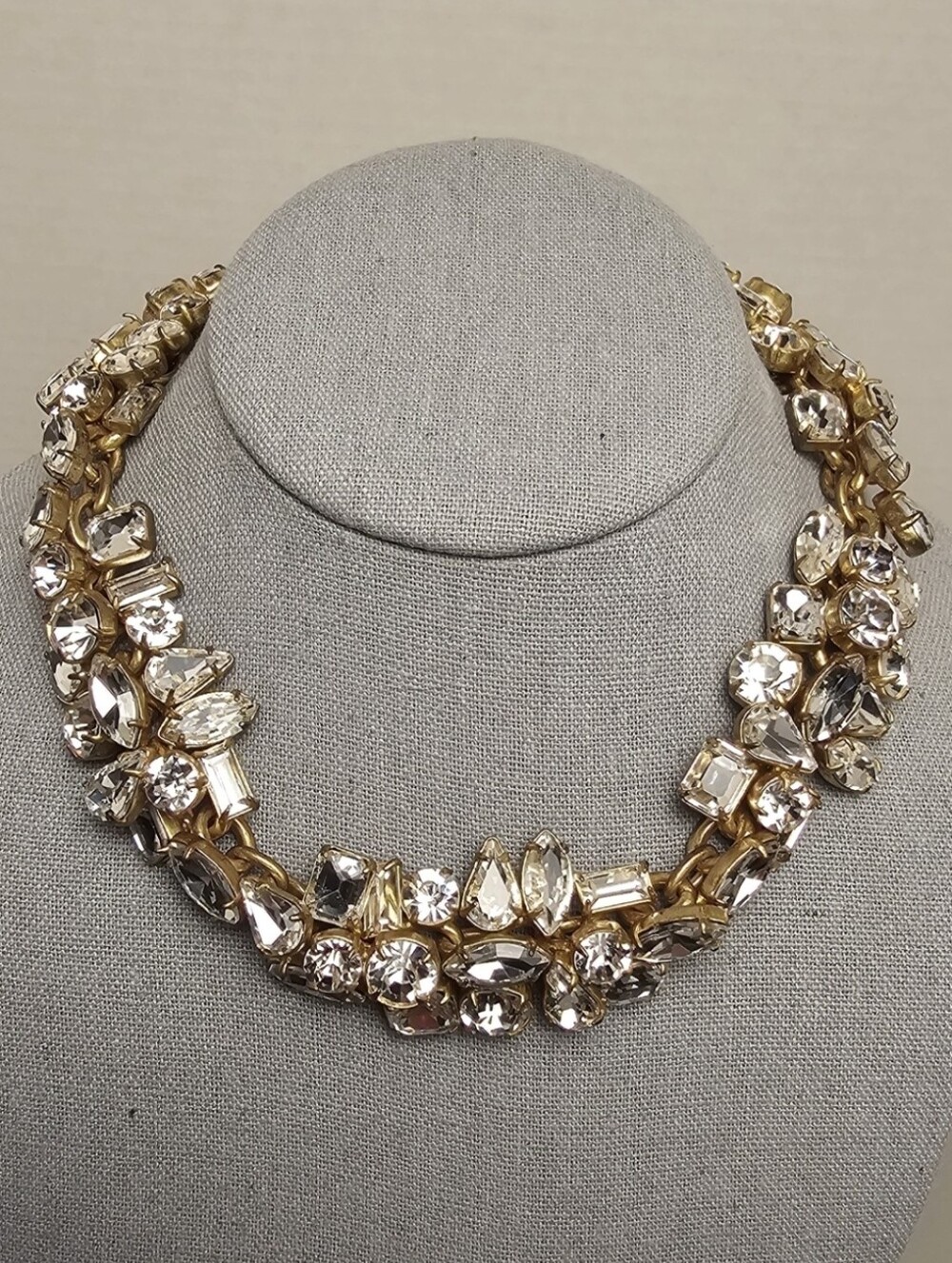 [J. CREW] Chunky Clusrer Collar Statement Necklace Crystal Rhinestones